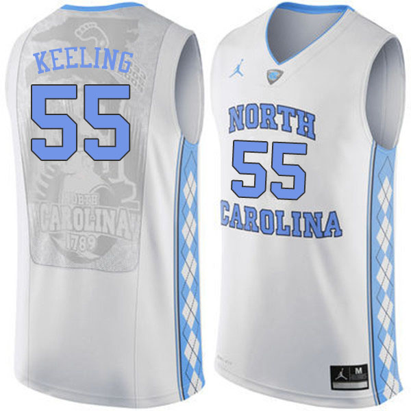 Men #55 Christian Keeling North Carolina Tar Heels College Basketball Jerseys Sale-White